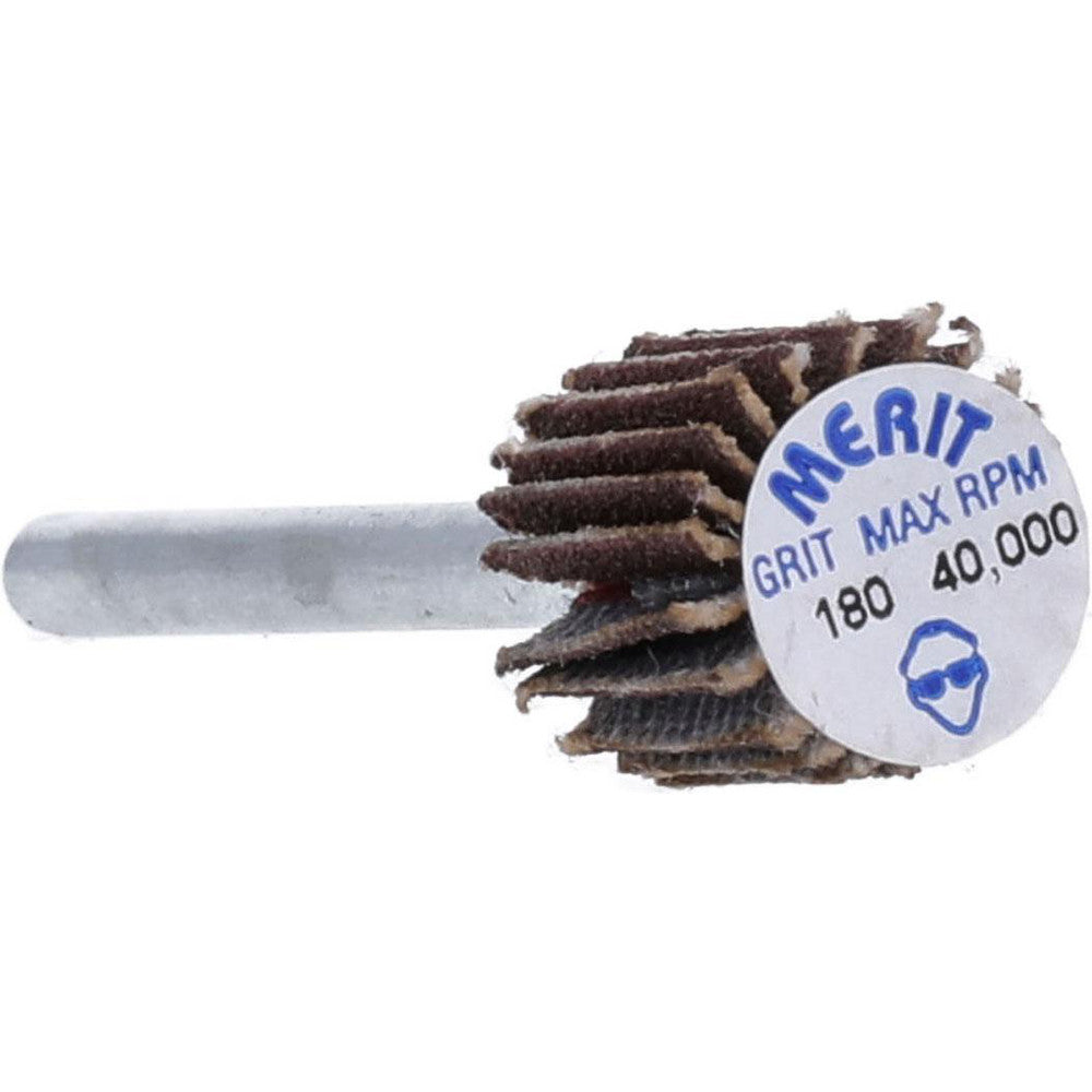 Merit Abrasives 08834137473 Mounted Flap Wheel 3/8" Dia, 3/8" Face Width, 180 Grit, Aluminum Oxide