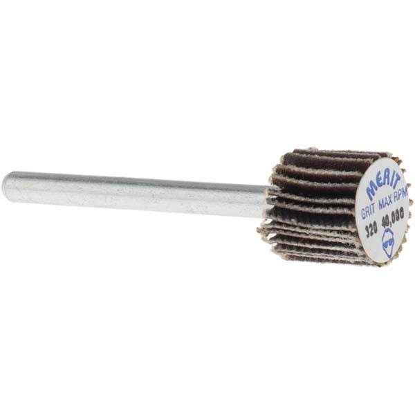 Merit Abrasives 08834137475 Mounted Flap Wheel 3/8" Dia, 3/8" Face Width, 320 Grit, Aluminum Oxide