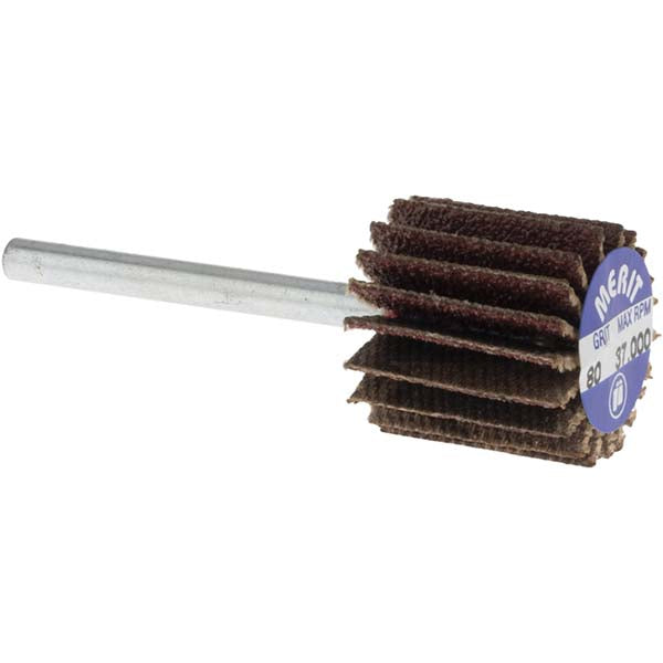 Merit Abrasives 08834137481 Mounted Flap Wheel 5/8" Face Width, 80 Grit, Aluminum Oxide