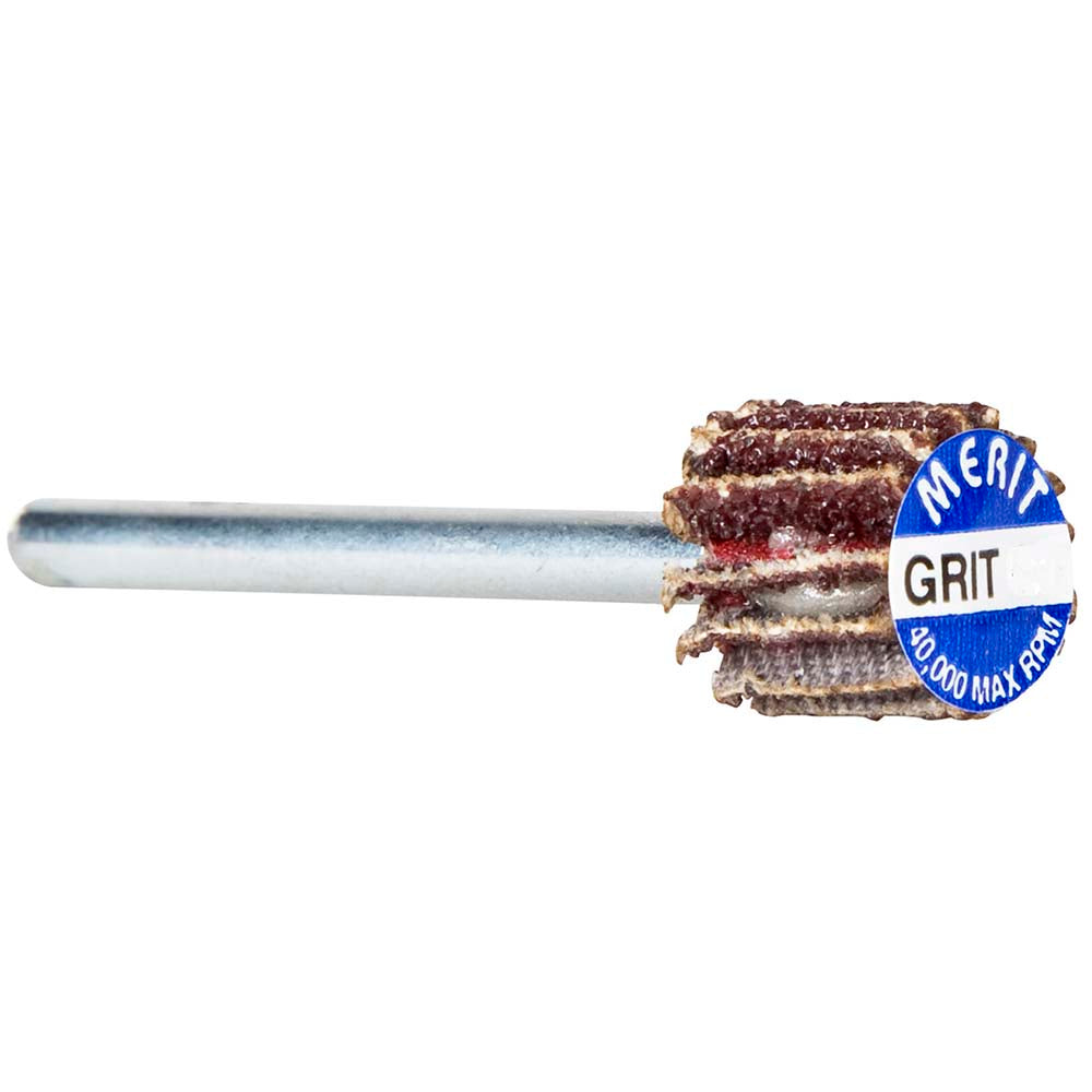 Merit Abrasives 08834137541 Mounted Flap Wheel 5/8" Dia, 3/4" Face Width, 80 Grit, Aluminum Oxide