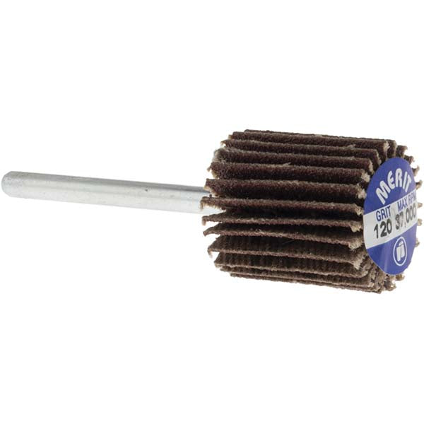Merit Abrasives 08834137542 Mounted Flap Wheel 5/8" Dia, 3/4" Face Width, 120 Grit, Aluminum Oxide