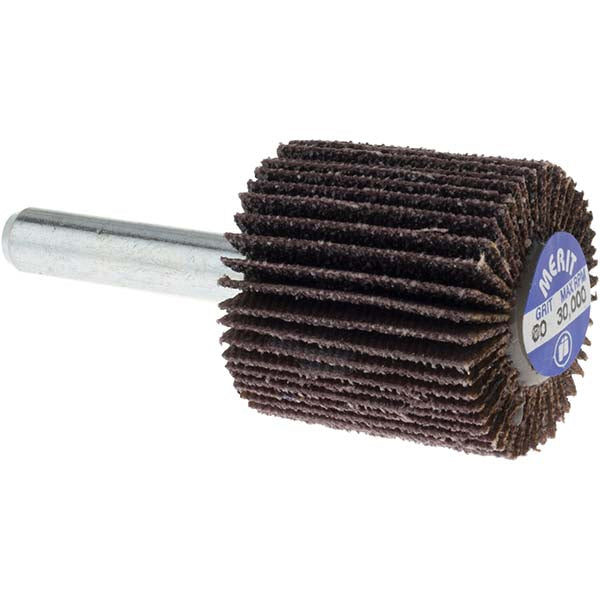 Merit Abrasives 08834137310 Mounted Flap Wheel 1" Face Width, 60 Grit, Aluminum Oxide