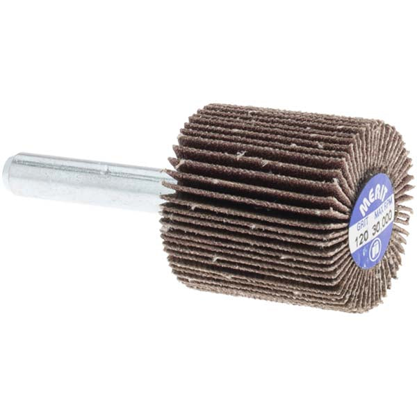 Merit Abrasives 08834137312 Mounted Flap Wheel 1" Face Width, 120 Grit, Aluminum Oxide
