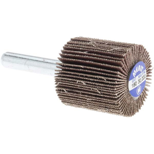 Merit Abrasives 08834137313 Mounted Flap Wheel 1" Face Width, 180 Grit, Aluminum Oxide