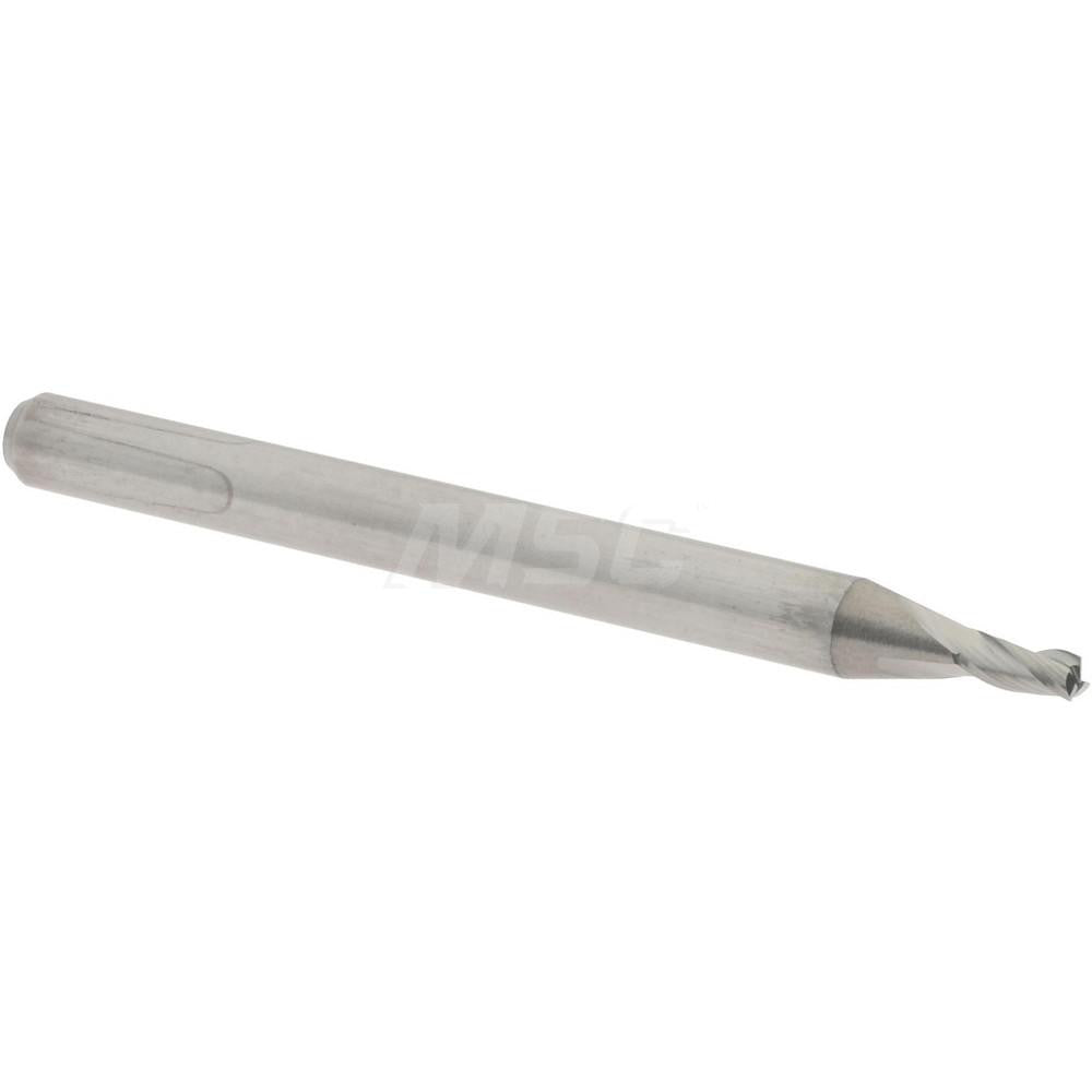 Accupro 09653353 Square End Mill 1/16'' Dia, 1/8'' LOC, 1/8'' Shank Dia, 1-1/2'' OAL, 3 Flutes, Solid Carbide