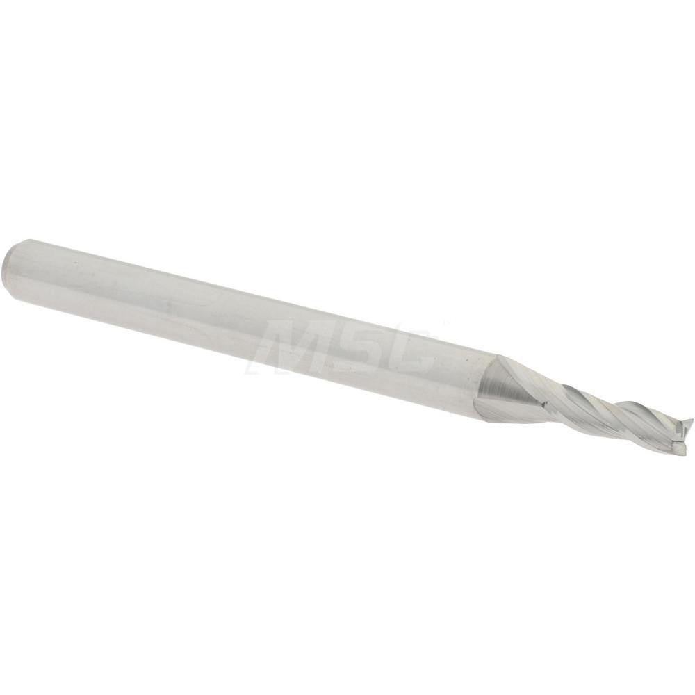 Accupro 09653361 Square End Mill 5/64'' Dia, 1/4'' LOC, 1/8'' Shank Dia, 1-1/2'' OAL, 3 Flutes, Solid Carbide