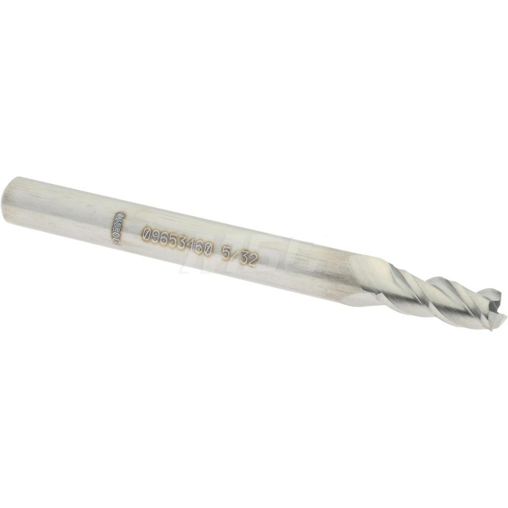 Accupro 09653460 Square End Mill 5/32'' Dia, 3/8'' LOC, 3/16'' Shank Dia, 2'' OAL, 3 Flutes, Solid Carbide