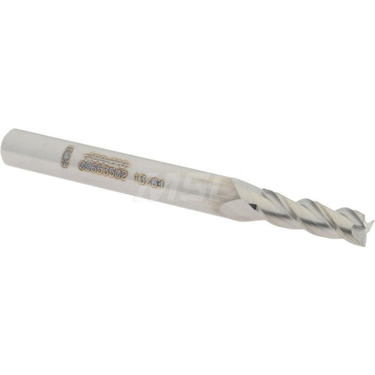 Accupro 09653502 Square End Mill 13/64'' Dia, 5/8'' LOC, 1/4'' Shank Dia, 2-1/2'' OAL, 3 Flutes, Solid Carbide