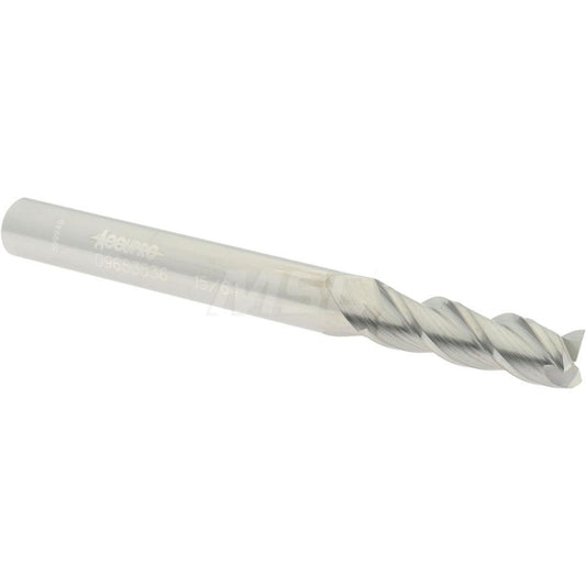 Accupro 09653536 Square End Mill 15/64'' Dia, 3/4'' LOC, 1/4'' Shank Dia, 2-1/2'' OAL, 3 Flutes, Solid Carbide