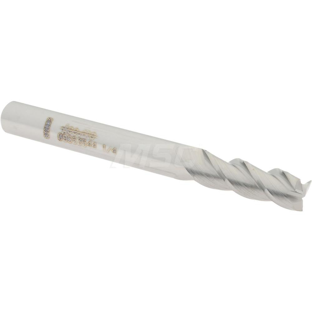 Accupro 09653544 Square End Mill 1/4'' Dia, 3/4'' LOC, 1/4'' Shank Dia, 2-1/2'' OAL, 3 Flutes, Solid Carbide