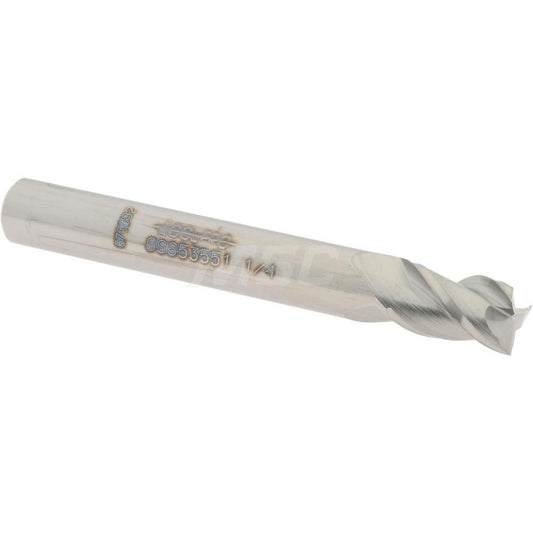 Accupro 09653551 Square End Mill 1/4'' Dia, 3/8'' LOC, 1/4'' Shank Dia, 2'' OAL, 3 Flutes, Solid Carbide