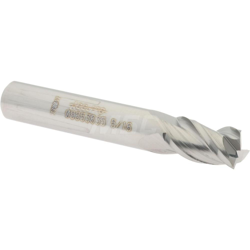 Accupro 09653635 Square End Mill 5/16'' Dia, 1/2'' LOC, 5/16'' Shank Dia, 2'' OAL, 3 Flutes, Solid Carbide
