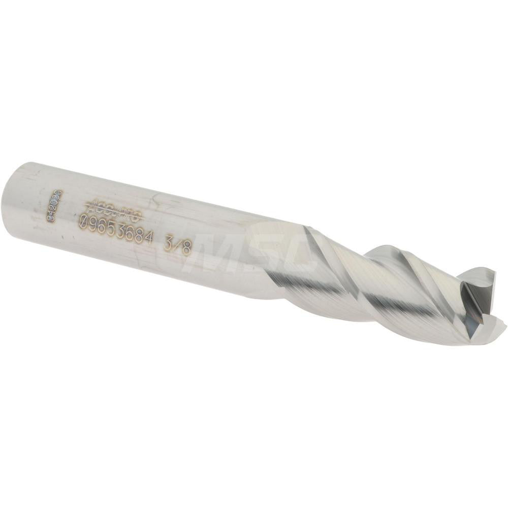 Accupro 09653684 Square End Mill 3/8'' Dia, 7/8'' LOC, 3/8'' Shank Dia, 2-1/2'' OAL, 3 Flutes, Solid Carbide