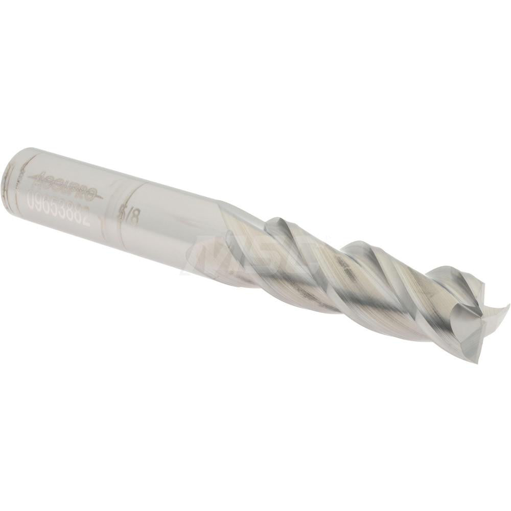 Accupro 09653882 Square End Mill 5/8'' Dia, 2-1/8'' LOC, 5/8'' Shank Dia, 4-5/8'' OAL, 3 Flutes, Solid Carbide
