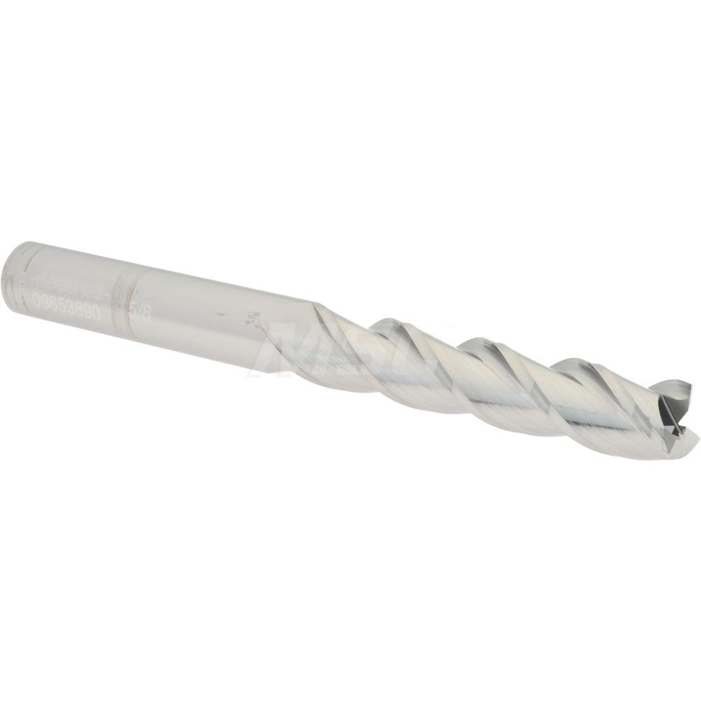 Accupro 09653890 Square End Mill 5/8'' Dia, 3'' LOC, 5/8'' Shank Dia, 6'' OAL, 3 Flutes, Solid Carbide
