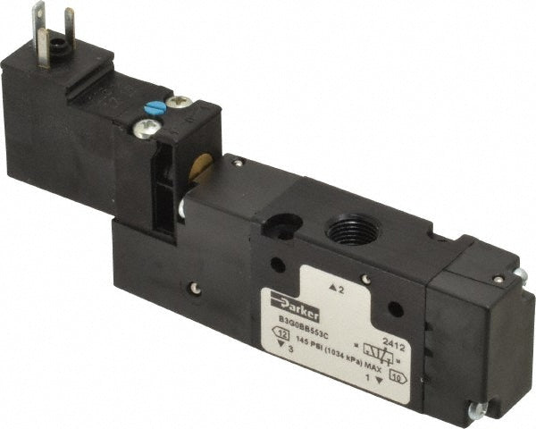 Parker B3G0BB549C Stacking Solenoid Valve Single Solenoid, 3-Way, 2 Position, Air Return