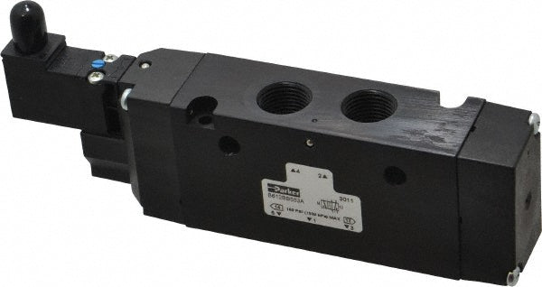 Parker B612BB553A Stacking Solenoid Valve Single Solenoid, 4-Way, 2 Position, Air Return