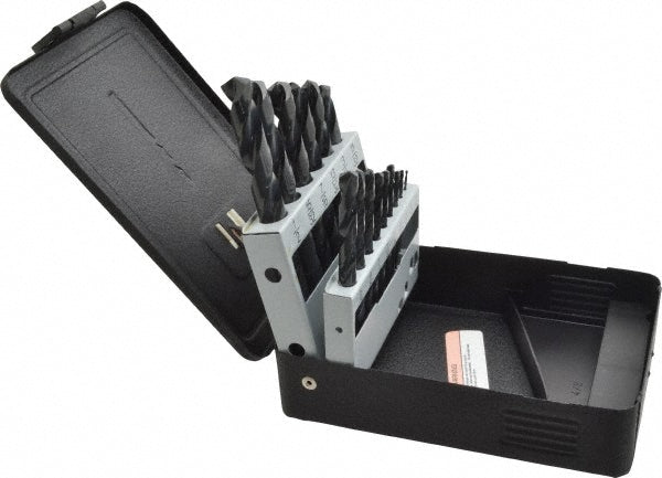 Triumph Twist Drill 099809 Drill Bit Set Jobber Length Drill Bits, 15 Pc, 135 &deg, High Speed Steel