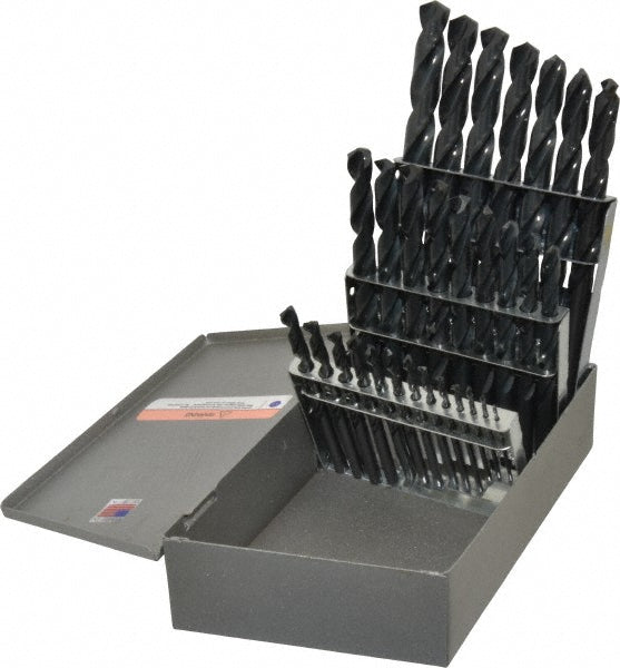 Triumph Twist Drill 099803 Drill Bit Set Jobber Length Drill Bits, 29 Pc, 135 &deg, High Speed Steel