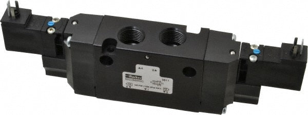 Parker B522BB553C Stacking Solenoid Valve Double Solenoid, 4-Way, 2 Position, Solenoid Return