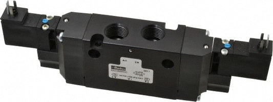 Parker B522BB553C Stacking Solenoid Valve Double Solenoid, 4-Way, 2 Position, Solenoid Return