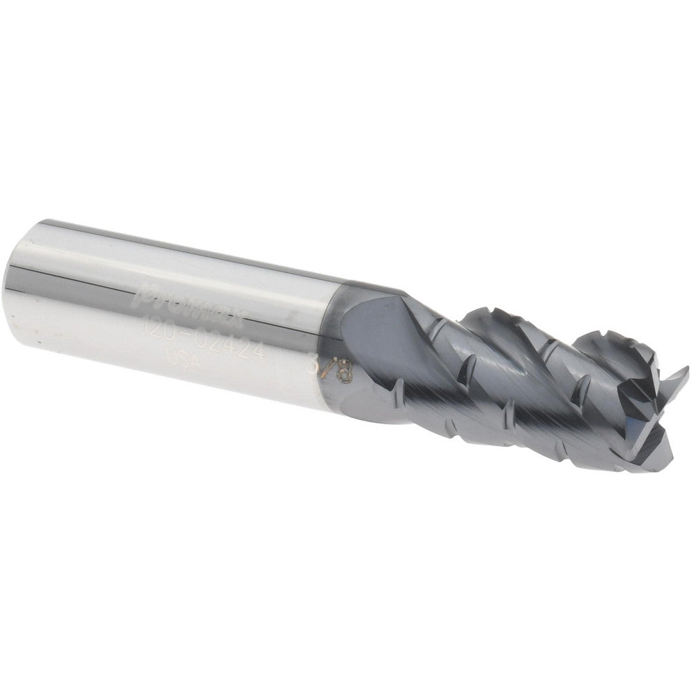 ProMax 120-02424 Roughing & Finishing End Mill 3/8" Dia, 4 Flutes, 0.02" Corner Radius, Corner Radius End, Solid Carbide