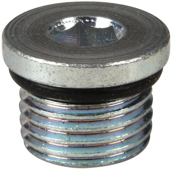 Eaton FF2138-06S Industrial Pipe Hex Socket Plug 3/8" Male Thread, Male Straight Thread O-Ring