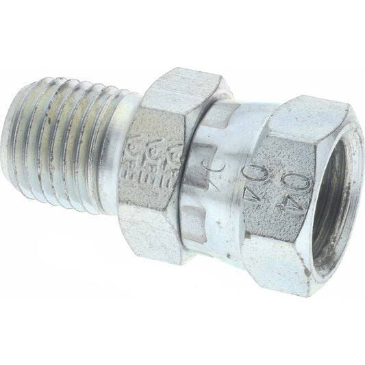 Eaton 2045-4-4S Industrial Pipe Adapter 1/4-18 Female Thread, 1/4-18 Male Thread, MNPT x FNPSM