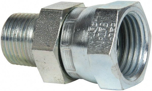 Eaton 2045-8-6S Industrial Pipe Adapter 1/2-14 Female Thread, 3/8-18 Male Thread, MNPT x FNPSM