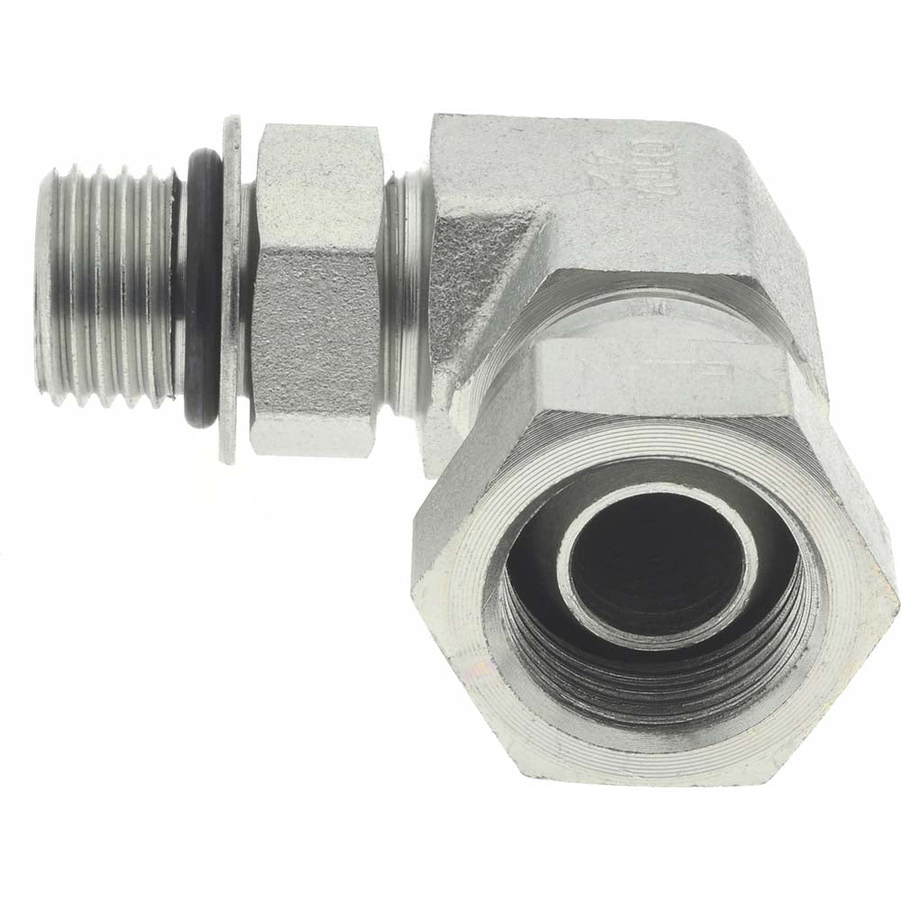 Weatherhead 2068-6-6S Industrial Pipe 90 &deg Elbow Adapter 3/8-18 Female Thread, 9/16-18 Male Thread, FNPSM x Male Straight Thread O-Ring