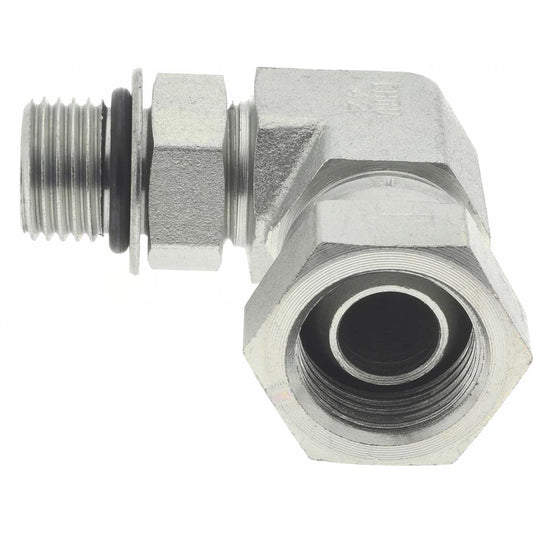 Weatherhead 2068-6-6S Industrial Pipe 90 &deg Elbow Adapter 3/8-18 Female Thread, 9/16-18 Male Thread, FNPSM x Male Straight Thread O-Ring