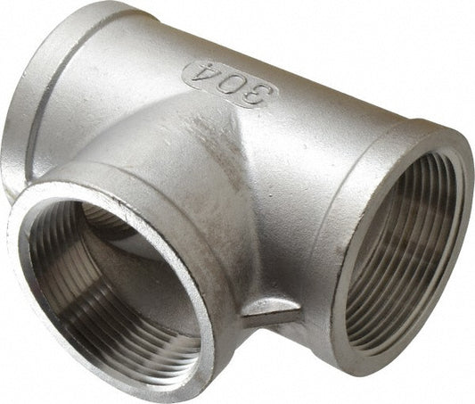 Merit Brass K406-40 Pipe Tee 2-1/2", 304 Stainless Steel