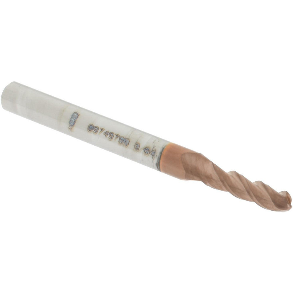 Accupro 09749789 Ball End Mill 0.1406" Dia, 0.5" LOC, 3 Flute, Solid Carbide