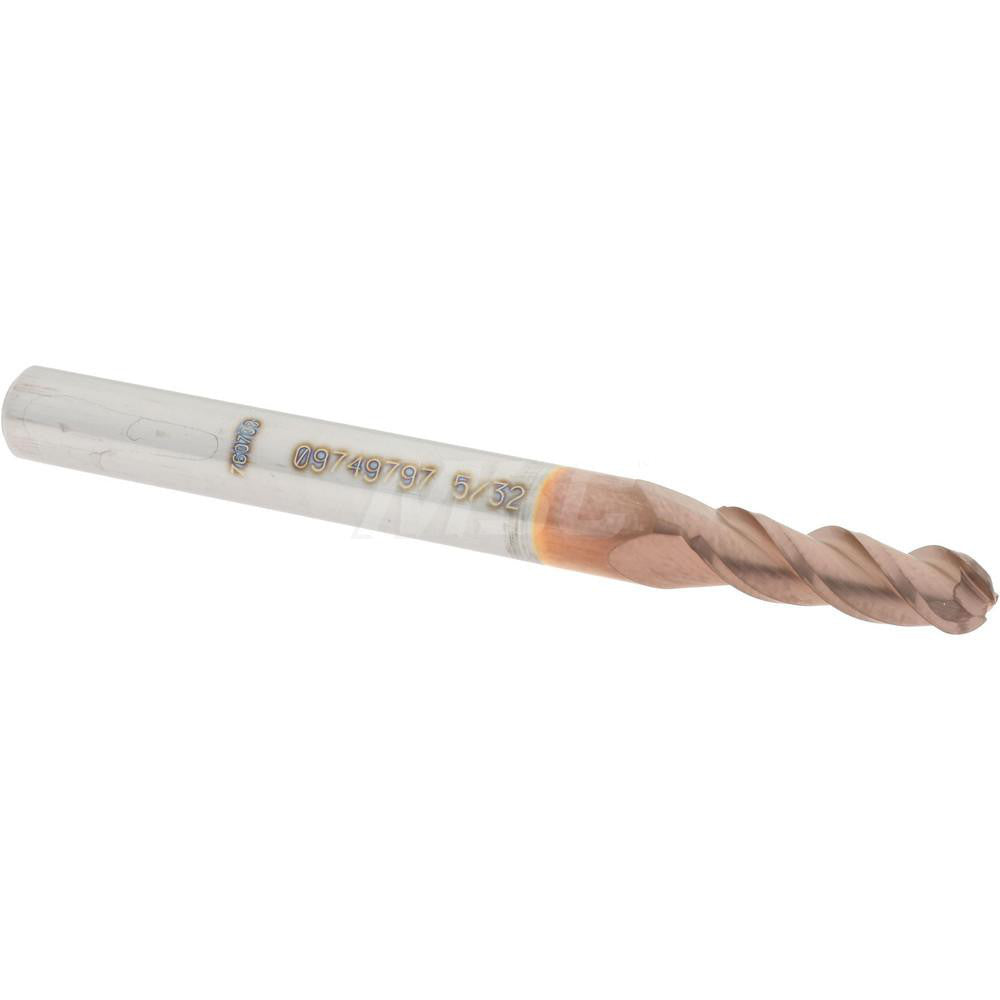 Accupro 09749797 Ball End Mill 0.1563" Dia, 0.5" LOC, 3 Flute, Solid Carbide