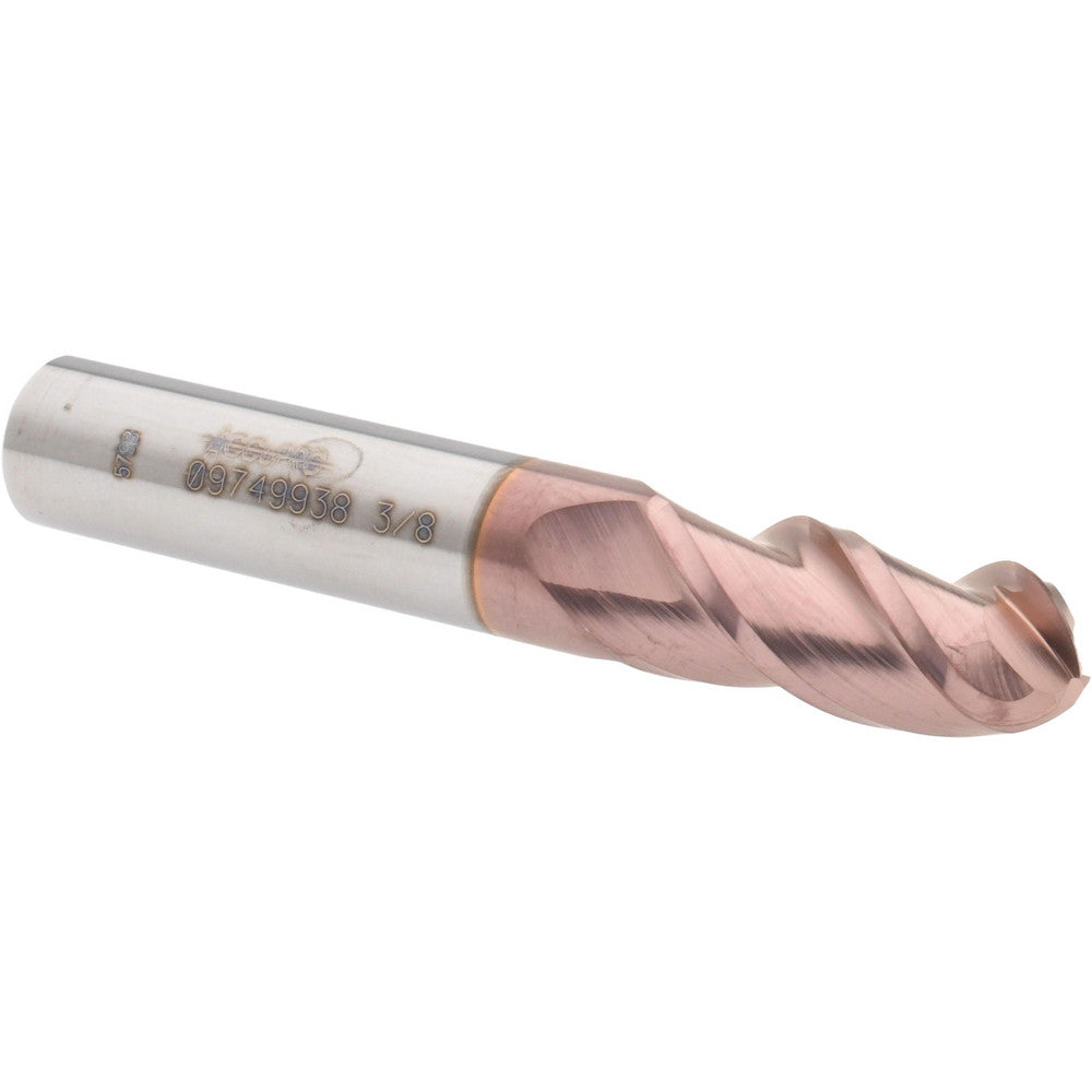 Accupro 09749938 Ball End Mill 0.375" Dia, 0.875" LOC, 3 Flute, Solid Carbide