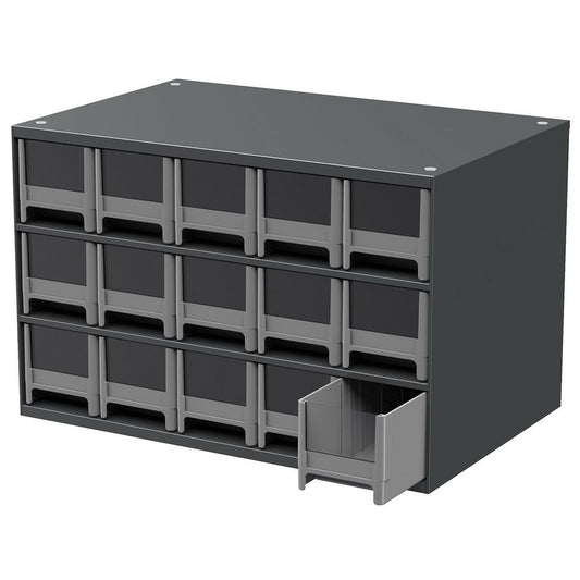Akro-Mils 19715 15 Drawer, Small Parts Modular Steel Frame Storage Cabinet