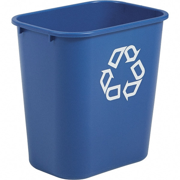 Rubbermaid FG295673BLUE Wastebasket Recycling, Medium 28 qt / 7 gal, Deskside Trash/Garbage Container/Bin, Blue