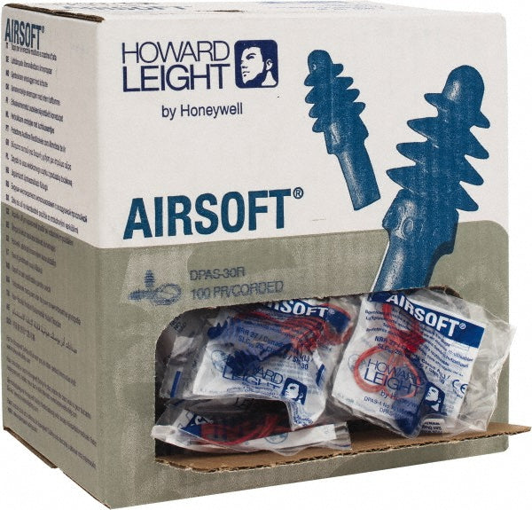 Howard Leight DPAS-30R Reusable Earplugs Rubber, Flanged, No Roll, Corded, 27dB