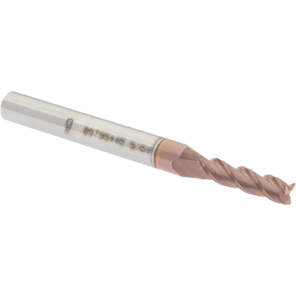 Accupro 09798448 Square End Mill 9/64'' Dia, 1/2'' LOC, 3/16'' Shank Dia, 2'' OAL, 3 Flutes, Solid Carbide