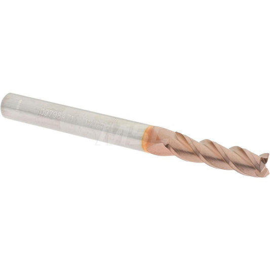 Accupro 09798471 Square End Mill 11/64'' Dia, 5/8'' LOC, 3/16'' Shank Dia, 2'' OAL, 3 Flutes, Solid Carbide