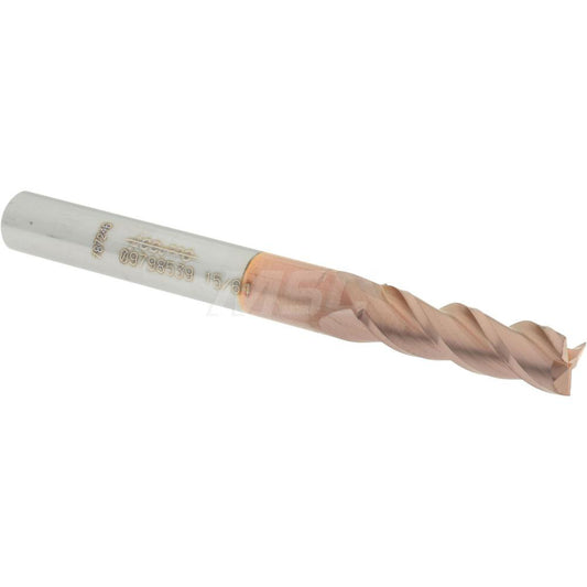 Accupro 09798539 Square End Mill 15/64'' Dia, 3/4'' LOC, 1/4'' Shank Dia, 2-1/2'' OAL, 3 Flutes, Solid Carbide