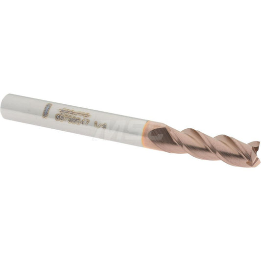 Accupro 09798547 Square End Mill 1/4'' Dia, 3/4'' LOC, 1/4'' Shank Dia, 2-1/2'' OAL, 3 Flutes, Solid Carbide