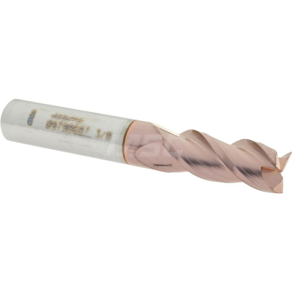 Accupro 09798687 Square End Mill 3/8'' Dia, 7/8'' LOC, 3/8'' Shank Dia, 2-1/2'' OAL, 3 Flutes, Solid Carbide