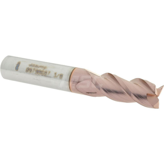 Accupro 09798687 Square End Mill 3/8'' Dia, 7/8'' LOC, 3/8'' Shank Dia, 2-1/2'' OAL, 3 Flutes, Solid Carbide