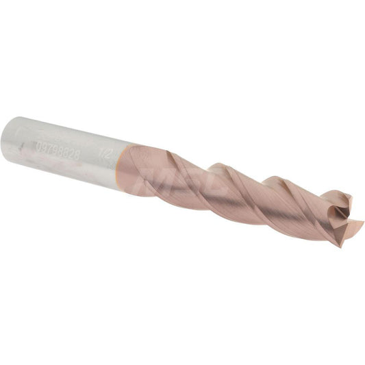 Accupro 09798828 Square End Mill 1/2'' Dia, 2'' LOC, 1/2'' Shank Dia, 4'' OAL, 3 Flutes, Solid Carbide