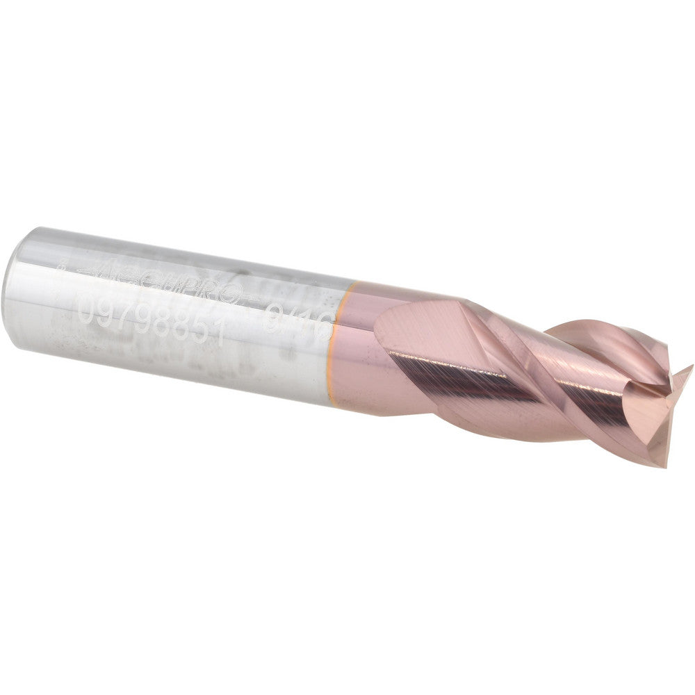 Accupro 09798851 Square End Mill 9/16'' Dia, 7/8'' LOC, 9/16'' Shank Dia, 3'' OAL, 3 Flutes, Solid Carbide