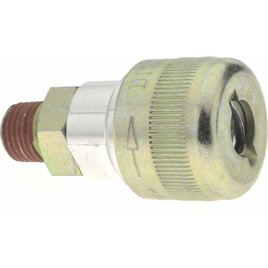 Value Collection 2342082511 Pneumatic Hose Coupling 1/4" Thread, 1-1/8" Body Dia, Schrader Twist-Lock Interchange