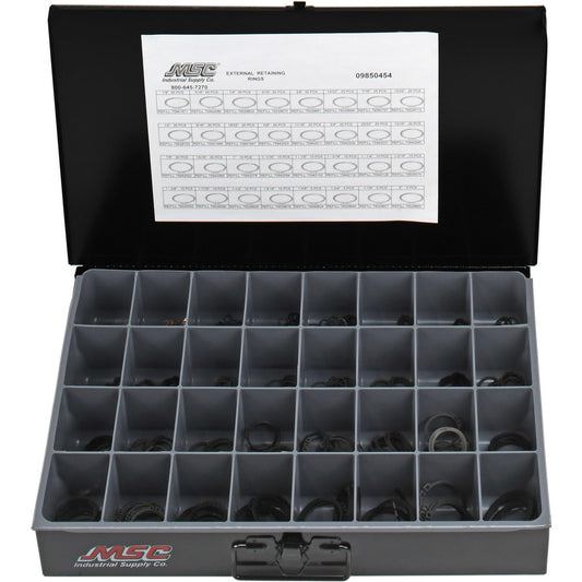 Value Collection 09850454 665 Piece, 1/8 to 2", SpRing Assortment Steel, Snap External Retaining Ring Assortment