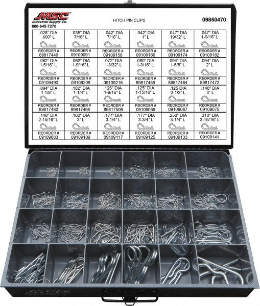 Value Collection 09850470 359 Piece, 1/8 to 1" Pin Diam, Hitch Pin Assortment