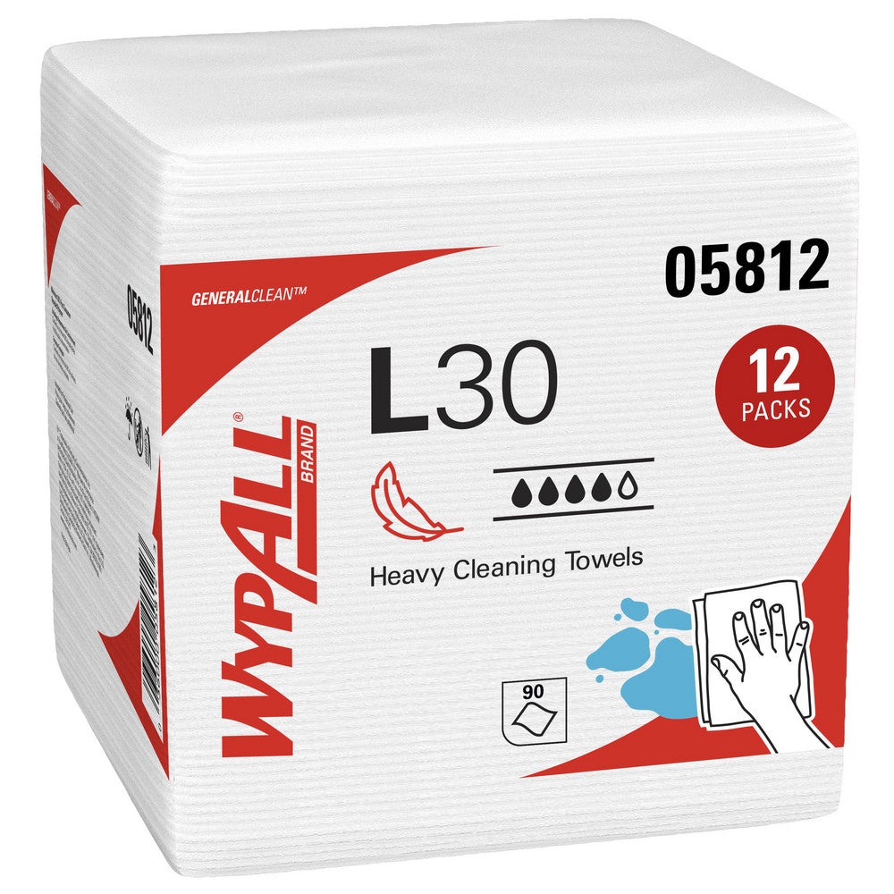 WypAll 05812 WypAll L30 DRC Towels (05812), Strong and Soft Wipes, White